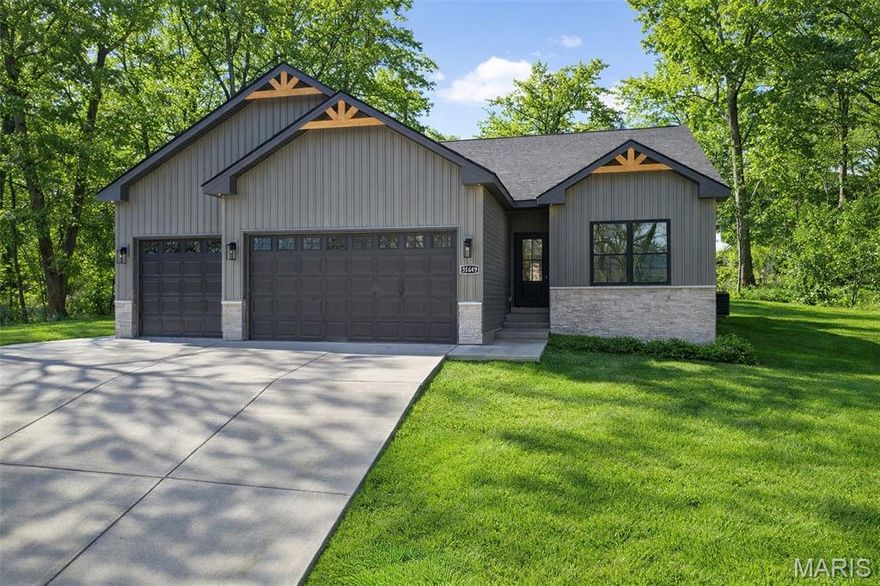 NEW Custom-Built Ranch Home in Incline Village Lake & Golf Community!!! 3 Bed 2.5 Bath with an open floor plan and beautiful finishes! Great Room w/ Stone Floor to Ceiling Woodburning Fireplace. Custom Kitchen w/ Island, Quartz Countertops, SS Appliances, Under Cabinet Lighting & Pantry. Spacious Breakfast Room/Dining area. Luxury Vinyl Plank Flooring. Modern 3 Panel Doors. Gorgeous Lighting Fixtures. Main floor Laundry Room. Large Master Bedroom Suite w/ Beautiful Master Bathroom, Walk-in Tile Shower, Double Bowl Vanity, & Walk-in closet. 2 additional Bedrooms, 2nd Full Bath, and 3rd Half Bath complete the main level. Lower level offers bathroom rough-in and egress window for future finishing. Enjoy outdoor living and entertaining on your covered patio! 3 car finished & insulated garage w/ 8ft garage doors. Bonus parking pad to the left of the garage! Incline amenities: Gated community, 220 acre lake, boat launch, docks, clubhouse, pool, beach, golf, tennis & basketball courts. Resort style living only minutes from I-70, Wentzville shopping, & restaurants.