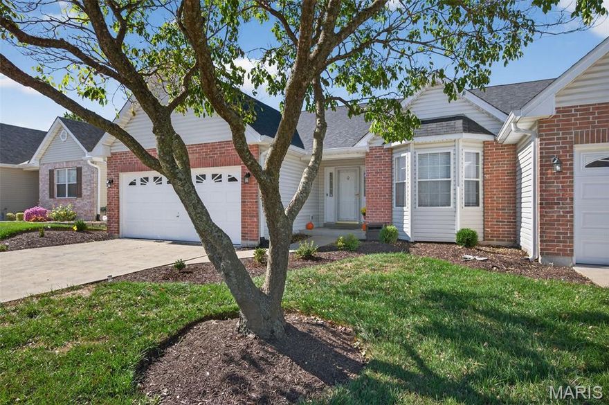 PRICED TO SELL! LOW $100 PER MONTH HOA FEE! This Gorgeous 2 bedroom, 2 bath Villa in highly sought after Pieper's Glen Villas in North O'Fallon is a must see! Updates galore including newer A/C & FURNACE! Other improvements made between 2024-2025 include hot water heater, roof, professionally installed gutters guards, premium Luxury Vinyl Plank waterproof flooring in great room, foyer & 2nd bedroom. Kitchen cabinets beautifully refinished with crown molding, new "granite look" countertops & brushed nickel hardware. Newer Maytag SS appliances! Refrigerator, washer & dryer are negotiable!  Newer carpet in spacious primary bedroom featuring large walk-in closet. Recently painted spindles on open staircase with newer carpet. All newer brushed nickel light fixtures, door hardware, ceiling fans & newer garage door opener. Open concept VAULTED GREAT ROOM with GAS FIREPLACE for those cooler evenings! Big screen TV to stay! Come relax on your low maintenance composite deck!  Super low HOA fee's which maintains your yard and landscape. A security system is installed for you to activate.  Lower Level has 2 single and 2 double windows for future finishing + rough in for bath! No sign in yard fyi.