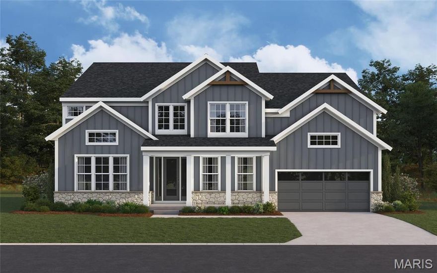 Jaw-dropping new Paxton floorplan by Fischer Homes in beautiful Streets of Caledonia featuring a welcoming covered front porch. Once inside you'll find a private study with french doors and a formal dining room. The stunning kitchen has built-in stainless steel appliances, upgraded maple cabinetry with 42 inch uppers and soft close hinges, quartz counters, a large walk-in pantry, expanded breakfast room that walks-out to the deck and all open to the soaring 2 story family room with gas fireplace with stone surround. Included rec room in the step down level. The primary suite is on its own level and includes an en suite with 2 separate vanities, large walk-in shower and a HUGE walk-in closet. The top floor has the 3 remaining bedrooms each with a walk-in closet. An extra large laundry room and loft area finishes the upper level. Full walk-out basement with a finished full bath and an expanded 2 bay garage.