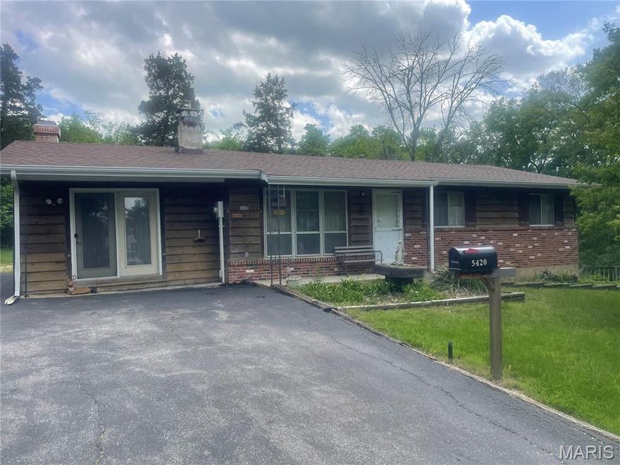 3 bedrooms 2 full baths , 9.58 acres , 2 car carport Full walk out basement  2 fireplaces seller will make no repairs