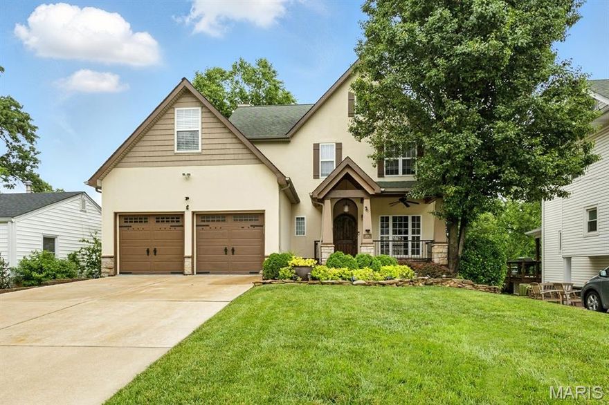 Fantastic curb appeal and a welcoming front porch set the tone for this exceptionally maintained 3 bed/3.5 bath Kirkwood home. Built in 2002, it has been thoughtfully updated and lives like new. The light-filled main level features an open floor plan with a dining room, a chef’s kitchen with center island, and a spacious living room with a gas fireplace, a powder room, and access to the deck. A wall of windows offers views of the picturesque, fenced backyard. Upstairs, you'll find two bedrooms that share a jack & jill bath, a spacious primary suite with a walk-in closet, and a 2nd floor laundry closet. The finished lower level offers additional living/flex space, a full bath, and walk-out access to the patio and yard. Two-car garage. In an unbeatable location—just minutes from Kirkwood Park, area schools, and all that exciting downtown Kirkwood has to offer- this home is a must-see!