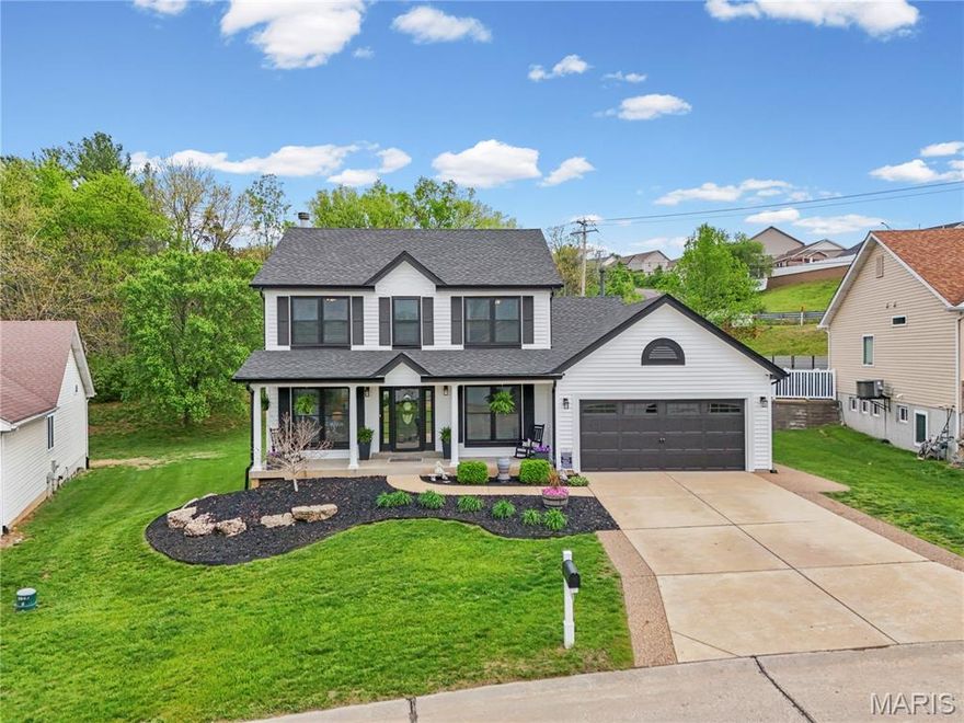 Just one look at the exterior will have you wanting to step inside! From the moment you arrive, you’ll be drawn in by the beautiful curb appeal and thoughtfully designed landscaping. This home has been repaired from the storm damage (NEW ROOF, NEW SIDING, NEW WINDOWS).  Inside, you’re welcomed by an abundance of windows providing exceptional natural light, along with a formal dining room, dedicated office space, and a cozy hearth room—perfect for both everyday living and entertaining. The expansive kitchen is a true standout, featuring granite countertops, stainless steel appliances, a space-saving microwave, and stunning picture windows above the sink that bring the outdoors in. The inviting living room centers around a charming brick gas fireplace and is complemented by a large bay window. Main floor laundry is conveniently located just off the two-car garage. Upstairs, you’ll find all four bedrooms on one level, including a spacious primary suite complete with a double bowl vanity, separate tub and shower, and plenty of room to unwind. Step out back to enjoy a peaceful backyard setting—ideal for entertaining, playing, or letting pets roam freely. Don’t miss your chance to see this beautiful home before it’s gone!
