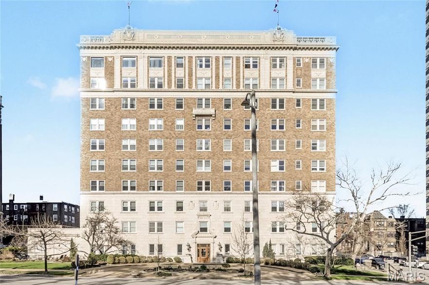 Rare opportunity to own a beautifully appointed condo in the historic Versailles situated across from Forest Park. The charm of the building is showcased by the stunning lobbies. The entry welcomes you with a front desk attendant who ensures security and convenience for residents. This renovated three bedroom, two bath condo on the third floor has an amazing inviting floor plan with unique design elements to include custom renovated Butler's pantry and Kitchen and hard wood floors. Enter the foyer which brings you to the open living spaces. A large sunlit living room on one side & an open spacious dining room accessing the kitchen on the other. The living room amenities include a decorative fireplace. Off the main living space, you are met with a long gallery hallway that houses the two main bedrooms and primary bath with closets galore. Both baths have been beautifully renovated. The third bedroom off the kitchen, has in-unit laundry hook-ups. One garage space & storage accompanies the property. The condo fee includes 24 hour doorman, building maintenance, some insurance, heating, a/c, electric, water, sewer, trash (so, no utility bills except internet!).