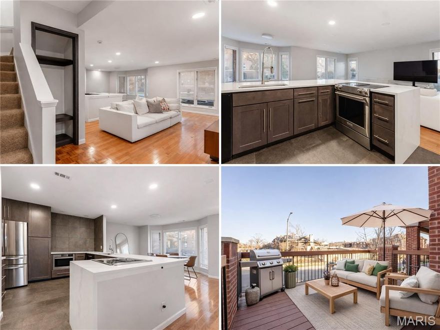 New price $299,500. Open house Sunday April 12th from 1 to 3 PM.

Opportunities like this in DeBaliviere Place rarely come available at this price point. This TWO LEVEL condo offers 2 bedrooms plus a dedicated OFFICE AREA, 2.5 bathrooms, and an OPEN KITCHEN AND LIVING ROOM layout filled with natural light from TONS OF WINDOWS throughout.

The main level features hardwood floors and a seamless flow between the living, dining, and kitchen spaces, creating an ideal setup for both everyday living and entertaining. The kitchen is a true centerpiece with a large WATERFALL QUARTZ ISLAND, stainless steel appliances, extensive cabinetry, and a spacious pantry. A convenient half bath is also located on the main level.

Step outside to your private PATIO DECK, perfect for morning coffee or relaxing in the evening.

Upstairs, the oversized primary suite includes a walk in closet and en suite bathroom. The second bedroom is generously sized, and the additional OFFICE AREA provides the perfect work from home setup with great natural light.

Parking is a major advantage with a 2 CAR GARAGE SHARED WITH JUST ONE OTHER UNIT, along with additional private storage.

The community has recently completed major exterior improvements including a new roof and siding, helping reduce future capital expenses. The HOA includes water, sewer, and trash.

Located just minutes from Forest Park, Barnes Jewish Hospital, and Washington University, this property offers both lifestyle and convenience. The Central West End’s dining, coffee shops, and retail are all nearby.

Comparable updated two bedroom units in this area have strong rental potential, making this an excellent opportunity for both owner occupants and investors.

At $299,500, this is one of the best values currently available near the Central West End.