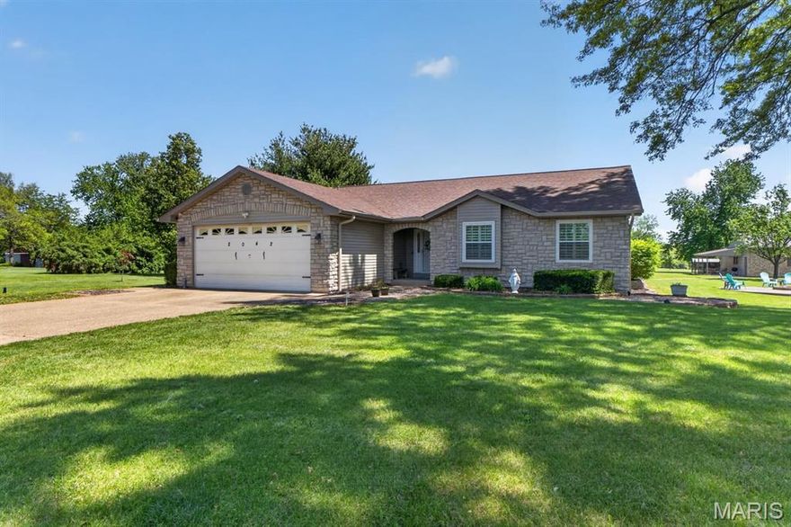 Welcome to your dream homestead where modern comfort meets peaceful country living. Nestled on 3 beautiful acres, this stunning 3-bedroom, 2.5-bath ranch offers the perfect blend of functionality, charm, and updated amenities.
Step inside to find a thoughtfully designed layout featuring a unique gas log stone fireplace that creates a warm, inviting focal point shared between both the living room and family room. The updated kitchen is a true centerpiece, complete with granite countertops, custom cabinetry, and a large center island perfect for entertaining or everyday living. All appliances were replaced in 2021, making this space as practical as it is beautiful. Both full bathrooms have been tastefully updated, and the spacious primary suite includes a custom closet organizer for optimal storage. The lower level has a spacious rec room and custom craft room with a moveable island that also doubles as extra storage. Major mechanical peace of mind comes with a new HVAC system installed in 2024. Enjoy the outdoors year-round with a sun porch and multiple covered patios both at the main home and the 1600sq ft detached garage providing ample space for relaxing or hosting gatherings. The stamped concrete firepit area is ideal for cozy evenings under the stars. For those seeking a self-sustaining lifestyle or hobby farm, this property truly delivers. You'll find a detached garage, chicken coop, raised garden beds, and a greenhouse everything you need to embrace homestead living. And when it’s time to unwind, the in-ground pool offers a private retreat right in your backyard. This one-of-a-kind property combines rural charm with modern upgrades don’t miss your chance to make it yours.

Included in the sale/items to stay: 
Basement- Pool table, basement couches, basement electric fireplace, coffee table
Kitchen-Refrigerator
Pool Furniture- Lounge chairs, blue chairs, wrought iron table with 4 chairs and blue umbrella, outdoor rugs