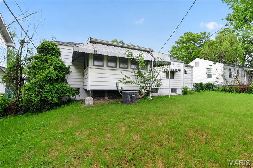 Welcome to this charming single-family ranch-style home located in the established Bissell Hills neighborhood of St. Louis. This residence offers a comfortable and functional layout featuring approximately 1,000 square feet of living space with 3 bedrooms and 1 full bathroom, ideal for first-time buyers or investors seeking a solid opportunity.

Inside, you’ll find a traditional floor plan with a bright living area that flows into a dedicated dining space. The home features a mix of hardwood and carpet flooring, with central heating and cooling for year-round comfort. The kitchen is efficiently designed with essential appliances and easy access to the main living areas.

The home sits on a level lot with a spacious backyard, providing room for outdoor enjoyment, gardening, or future enhancements. A full basement adds valuable storage and includes laundry facilities, while an attached one-car garage and driveway offer convenient off-street parking.

Mechanical systems include forced-air heating powered by natural gas, central air conditioning, public water, and public sewer service, ensuring reliable utilities. The property is situated on a quiet residential street with easy access to nearby schools, parks, and major roadways.