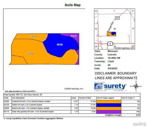Tiny photo for 0 Russell Rd. (Tract 6 - 26+/- Acres), Troy, MO 63379 (MLS # 26060033)