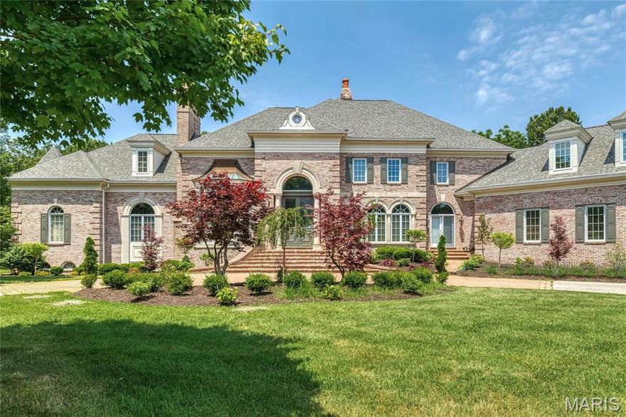 Extensively renovated Estate home in prestigious Highland Pointe. This exquisite Brandt DeJeney-built 1.5 Sty features an impressive brick & stone elevation enhanced by numerous offsets & roof lines to create amazing curb appeal. Step through the wide brick porch entrance with remarkable 10’ Honduran mahogany double doors with leaded glass panels into the grand 2-sty marble foyer highlighted by floating staircase, private study with 17’ box beam ceiling, marble fireplace & built-in bookcases and elegant dining room with bank of palladian windows. A dramatic 2-sty bow window, wet bar & fireplace with handcrafted limestone mantel set the tone for the stunning great room. Recently updated kitchen features 50” white cabinetry, quartz countertops, commercial grade appliances, dual 10’ center islands & butler’s pantry. The adjoining breakfast room & Nettie White-design hearth room with full-height fireplace provide a welcoming gathering place. Coffered primary bedroom suite combines the enjoyment of a marble fireplace with sitting room, beautifully appointed bath with shower spa & French doors that open to veranda. Front & rear staircases access 4 additional bedrooms, 2 with ensuite baths, vaulted bonus room & hall full bath. Lower Level entertainment space includes recreation room with stone fireplace, media room, billiards room & gathering bar plus workout room & guest suite. Situated on a 1.3 acre cul-de-sac lot with covered patio with fireplace, circular drive & 4-car garage.
