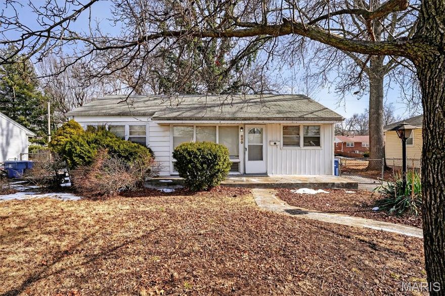 Welcome to 860 St. Brendan Lane in Florissant! This charming ranch-style home offers comfort, functionality, and great potential, all set on a fenced lot with excellent curb appeal. Inside, you’ll find 3 bedrooms and 1 full bath across 864 square feet of living space, featuring neutral colors, hardwood floors, and an abundance of natural light throughout.

The kitchen is well-equipped with a dishwasher, refrigerator, range, and pantry, making everyday living easy and efficient. The full basement expands your living space with a large recreation room, a bonus room ideal for a home office, gym, or guest space, and a dedicated utility room for added convenience.

Outside, enjoy the privacy of the fenced yard along with a detached two-car garage offering ample parking and storage. Whether you’re a first-time buyer, downsizing, or looking for a solid investment opportunity, this well-maintained home checks all the boxes. Schedule your showing today and see the possibilities for yourself.
