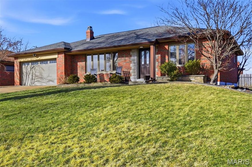 10643 Charrette is the perfect combination of modern amenities and historic area charm. Located in Sunset Hills Estates within the Lindbergh School District.  Walking distance from Grants Farm and Grants View Library, this home has been thoughtfully updated including freshly renovated kitchen, bathrooms, and basement.  A large family room and dining room coupled with the covered patio provide optimal room to entertain family and guests.  The finished basement provides a functional space to relax & entertain comprising of a large full bathroom and an 800SF+/- rec room/bar area.  The kitchen includes 42" wall cabinets, MSI quartz countertops, KitchenAid gas range/microwave/fridge and Bosch dishwasher.  New HVAC installed in 2024.  This home is perfect for those seeking a quiet neighborhood with all major home updates completed.