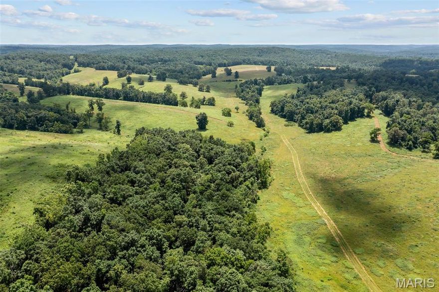 Unique, one of a kind farm/ dream property to build your estate on. Currently used as a cattle/ hay farm, this property has amazing views in all directions and could easily be some of the most beautiful, scenic land for sale in SE Missouri. Rolling hills with spring fed creeks, flat bottom areas and mature woods provide a one of a kind setting for recreation, estates, farm, and residential uses. Minutes from Coffman, Sainte Genevieve and Farmington but miles of privacy surrounded by large scale farms, wineries, vacation properties, and hidden estates. This area is steeped in history and still remains wild and hidden from the world. Nearby this farm lies close to the Saline creek, a year round spring fed small river that can provide a cool place to hide in the summer. Property will be surveyed once under contract and there are multiple areas to build an entrance. This farm is less than a mile from the start of the Bidwell Conservation area, providing over 14,000 acres of public ground to explore, hunt and roam around on. Full of trails for humans and horses. This property has to be seen to understand the possibilities and views that exist for your next homesite.