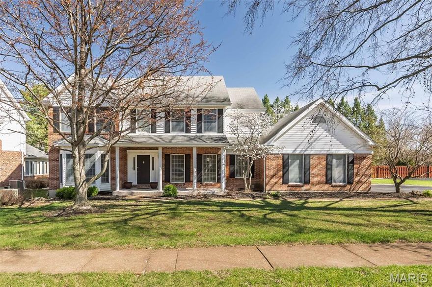 Nestled in a private enclave in Warson Woods, this well-located home offers convenient access to community amenities, shopping, and daily essentials. The main level features living and dining rooms flanking the entry, flowing into the kitchen, breakfast area, family room, and powder room—ideal for everyday living and entertaining. The sunlit kitchen includes a large center island, wood cabinetry, and granite countertops.
A spacious main-floor laundry room off the garage adds excellent storage. Upstairs offers four bedrooms, including a primary suite with generous closets and a private bath, plus three additional bedrooms and a hall bath. The finished lower level includes a recreation area, additional enclosed room with door, and full bath. Enjoy the large deck overlooking updated landscaping. Move-in ready; washer and dryer included.