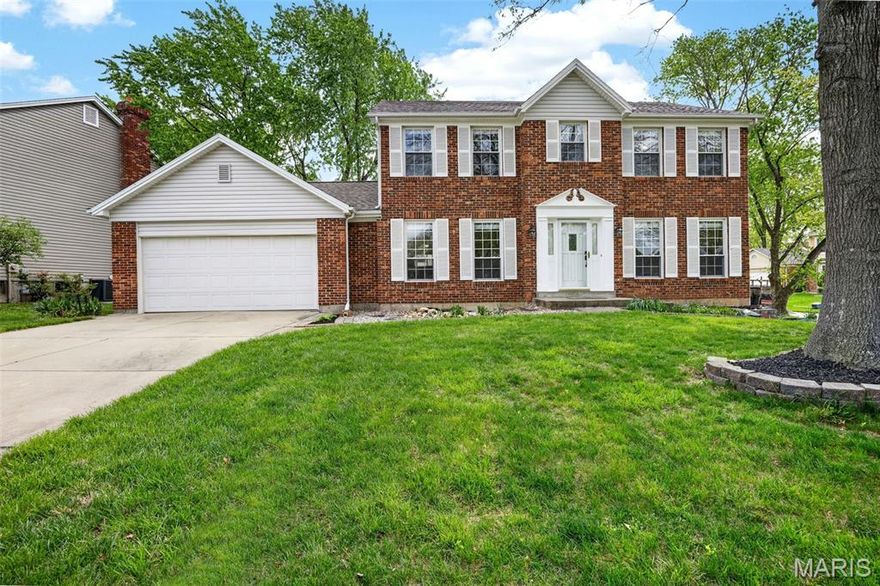 LOCATION, LOCATION, LOCATION! Welcome to this wonderful 4 beds/ 2.5 baths with 3000 sqft living space with oversized 2 car garage. Both the formal living & dining room have crown molding & neutral color. The family room has a Bay window, wood burning fireplace & crown molding too. The kitchen has wonderful solid wood cabinets, granite counter tops, a glass cook top & built in oven/microwave. On the first floor you'll find a Planning desk, a powder room & main floor laundry area (electric dryer hook up). The upper level has all 4 bedrooms & 2 full baths & the master suite has newer tile flooring, walk-in closet separate tub/shower & double sink vanity as well. The partially finished lower level offers a rec room with an additional home office area, large storage & second laundry area (gas dryer hook up). BRAND NEW ROOF (April 2026), NEWER SIDNG (January 2025), All bathrooms have GRANITE counter tops (2024), Bathroom flooring (2021), Electric induction cooktop (2023), Kitchen granite counter top (2019), Primary bathroom shower (2019), Window replacement (2016), Window blinds (2018), Water heater (2016) & HVAC (2010). The home is located in a quiet neighborhood & Francis Howell school district & close to hwys 364/40 & near shoppings, parks!