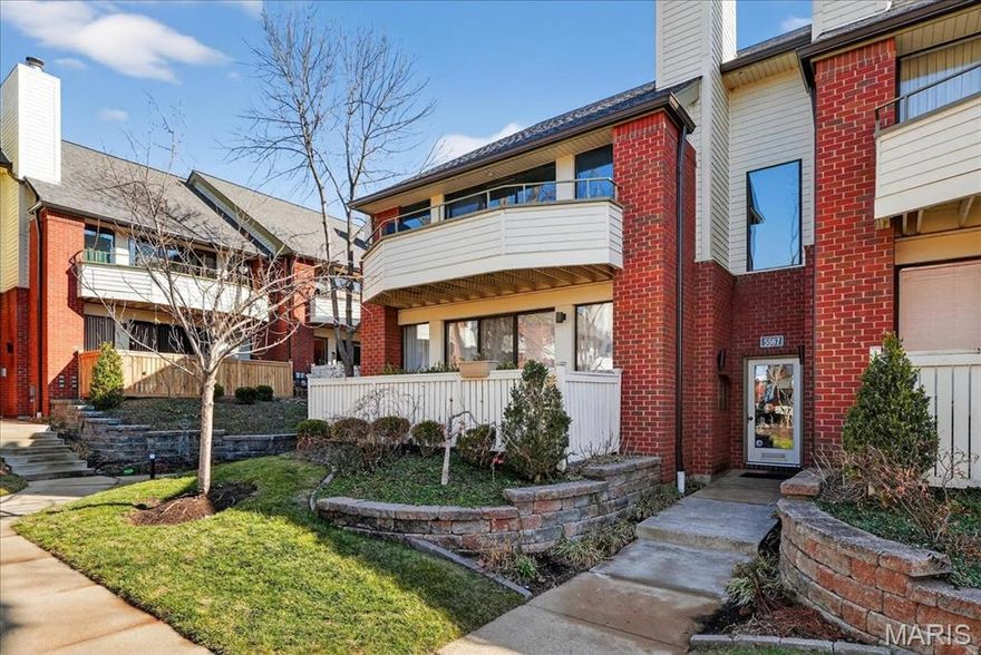 Welcome to this exquisite (1985 build) fully renovated unit located in the highly desirable Waterford Square Condominium. Nestled in the vibrant DeBaliviere Place neighborhood, this 3-bedroom, 2-bathroom condominium offers an exceptional lifestyle, with convenient access to Forest Park, the Delmar Loop, Metrolink, and the myriad attractions of the Central West End. Upon entering, you'll notice that no detail has been overlooked in the comprehensive remodel. The unit features fresh paint, new trim, baseboards, interior doors, fixtures, swag lighting and flooring throughout. The main floor boasts vaulted ceilings in the living and dining areas, a gas-burning fireplace, private bar area and sliding glass doors that open onto a private deck. The kitchen is a culinary enthusiast's dream, showcasing a studs-out renovation and high-end appliances, including a Miele dishwasher, a Wolf induction cooktop, and a Fisher & Paykel refrigerator/freezer. The main level also includes two well-appointed bedrooms and a bathroom with a shower, as well as a conveniently located laundry area. Ascend to the upper level to find the spacious primary bedroom suite, complete with two walk-in closets for ample storage, a private deck, and a luxurious bathroom that has been meticulously renovated from the studs out. The unit is equipped with a newer HVAC system and hot water heater, a system humidifier, LG washer and dryer and custom blinds through out. Additional features include a two-car tandem parking space in the basement garage, which is equipped with a an electric car charging unit and a new garage door opener complete with a video camera. This condo checks all the boxes and is priced to sell! Make your appointment today!!