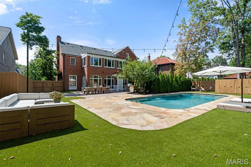 Discover the stunning updates in this remarkable 5-bedroom, 3 full bath, 2 half bath home ideally located in Claverach Park, one of Clayton’s most treasured neighborhoods! With over 4,700 square feet across three spacious levels, this residence offers a seamless blend of classic sophistication and edge of contemporary comfort. The main floor features a chef’s kitchen with a butler’s pantry, a freshly updated dining room and living room with lit up bookshelves and gas fireplace. A light-filled sunroom overlooking the patio and pool. The second floor elegant primary en suite features a generous walk-in closet and a full-size private office. 2 additional bedrooms on the second floor including a full bath. Two more bedrooms on the third with a Jack and Jill full bath, provide exceptional comfort & flexibility making this an ideal home. Outside, unwind in your personal oasis, a beautifully landscaped yard with a gorgeous in-ground pool, built in grill, elegant new lighting, and negotiable Restoration Hardware outdoor furniture. An entertainer’s dream! Second floor closet has a small stackable washer & dryer & additional washer & dryer in basement. Lower level is finished w/newer carpet half bath & Gas Fireplace. Direct access to the attached tuck under 2 car garage. The bathrooms are ready for your personal design touch to create a space that perfectly suits your style. Truly a gem, unmatched in both charm & location! A true retreat in an unbeatable location just minutes from all the best of Clayton restaurants, shops & Clayton seasonal events. WALKABILITY-LOCATION- LOCATION -LOCATION! Experience luxury living at its finest. Newer Roof and HVAC 2023.