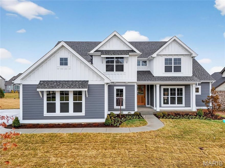 Beautiful open story and a half Valhalla plan in the Premier Chesterfield community of Fienup Farms. This 5 bedroom and 4.5 bath home boasts a 3 car side entry garage, 9' foundation pour, 9' first floor ceilings with vaults/coffers, deck, custom cabinetry, Wolf/Sub-Zero Appliances, Quartz countertops, extensive trim work, wood floors, wet bar, great room fireplace, partially finished walkout basement with bedroom/bath and much more. Still time to make finish selections to put your own touch on things. Spring 2024 Completion Additional Rooms: Sun Room