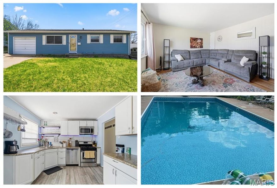 Welcome to a home that truly feels like your own private getaway. With nearly 1,500 square feet of living space, there’s plenty of room inside—but once you step outside, you may never want to leave. The backyard is designed for making memories, featuring a private in-ground pool, a covered patio perfect for morning coffee or evening gatherings, and a spacious yard ready for everything from summer barbecues to quiet nights under the stars.
Inside, the home is just as inviting. You’ll find 3 comfortable bedrooms and 2 full bathrooms, along with a partially finished basement that offers endless flexibility—whether you need a cozy second living space, a home office, or extra room for guests. The kitchen is a true highlight, offering abundant counter space, added cabinetry, and clean, modern finishes that make both everyday living and entertaining effortless. Let's not forget about the hardwood floors throughout most of the home. Roof, siding and gutters updates in 2025 as an added bonus!  Conveniently located with easy access to major highways, this home combines everyday practicality with a relaxing, retreat-like atmosphere—giving you the best of both worlds.