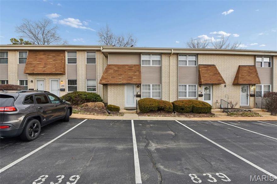 Located in the heart of Ballwin, this three-level townhouse is a charmer, Condo life is notorious for maintenance free lifestyle and that is just the beginning of all the perks. The open floor plan is light and bright. Luxury vinyl floors throughout the main level have the rooms flow seamlessly. The kitchen features warm wood cabinets, color complimenting counter tops, and matching appliances. Neutral paint colors set the perfect background to express your personality with added decor. More living space is available in the lower level with the same carefree flooring. A multi-use area for a recreation room or an office, or enough room to have both. Walk out to your private patio set up for those Spring days ahead. Upstairs has two spacious bedrooms, both color drenched in deep, serene colors to add to the zen and restful vibe. A full jack and jill bath, accessible for both bedrooms, ample closet space and beautiful hard surface floors. This home has everything completed to make it move in ready, all within walking distance to the community pool, shopping, dining and parks. Welcome to Ballwin!