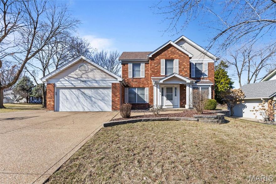 Welcome to this charming two-story home in  the St Charles West School District on a sprawling corner fenced lot. This home offers 4 spacious bedrooms and 3.5 Baths 
Stepping inside you will find a  warm, welcoming layout with generous living spaces ( a formal living room, large dining room and great room with wall of windows and gas fireplace) ideal for entertaining or relaxing. The well-appointed kitchen flows seamlessly into the main living areas, creating a natural gathering spot for family and friends.
One of the standout features is the spacious screened-in porch, where you can enjoy morning coffee, evening breezes, or bug-free summer nights. 4 generous bedrooms on the upper level. The primary Suite is spacious with sep tub/shower and large walk in closet. The lower level is finished with a spacious rec room, office, and 3rd full bath!  This home also offers a 3 car driveway. Main Floor Laundry. This home is just seconds from I-70, Zumbehl Road and is within walking distance to West High!