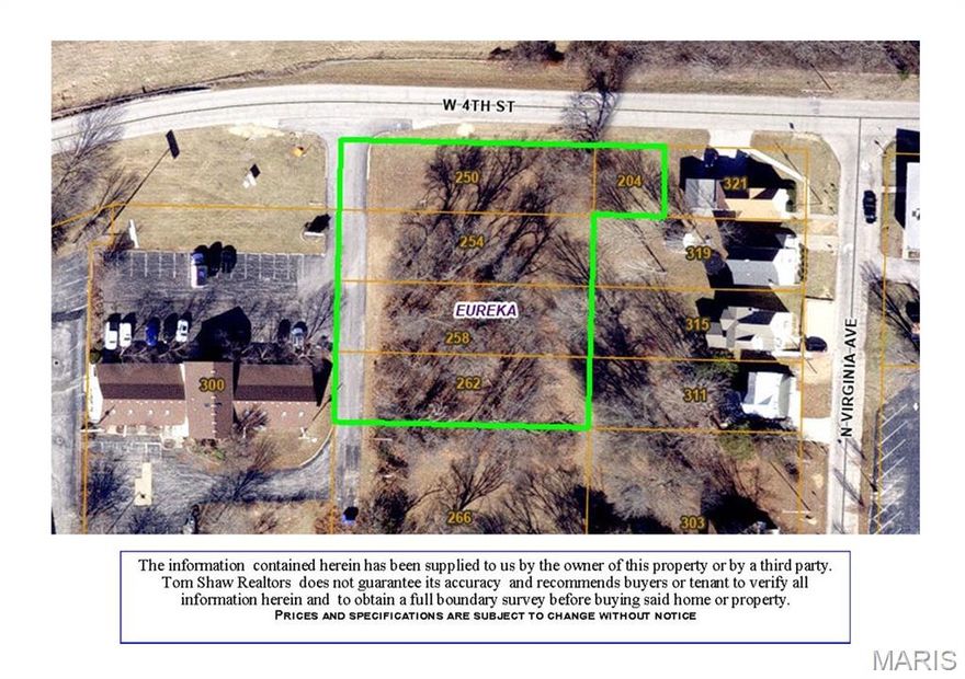 READY-TO-BUILD, .885+/- acres in HEART of Eureka! It’s a dream-build site, surrounded by lush and level/gently sloping land. These beautiful lots surrounded with mature trees provide privacy and the charm of country living with the convenience of ample amenities just a few steps away. Features include: underground electricity & public water/sewer access. *Attached are the approx. water & sewer lines.* Centrally located with easy access to RT-109/HWY I-44, and steps aways to Eureka shopping, dining & amenities. MUST SEE! Listing includes 5 parcels: Tax ID: 29V-61-1129, Tax ID: 29V-61-1240, Tax ID: 29V-61-1240, Tax ID: 29V-61-1130, Tax ID: 29V-61-1152 & Tax ID: 29V-61-1174. Tax ID: 29V-61-1129 & Tax ID: 29V-61-1240 are zoned commerical and Tax ID: 29V-61-1240, Tax ID: 29V-61-1130, Tax ID: 29V-61-1152 & Tax ID: 29V-61-1174 are zoned obsolete.