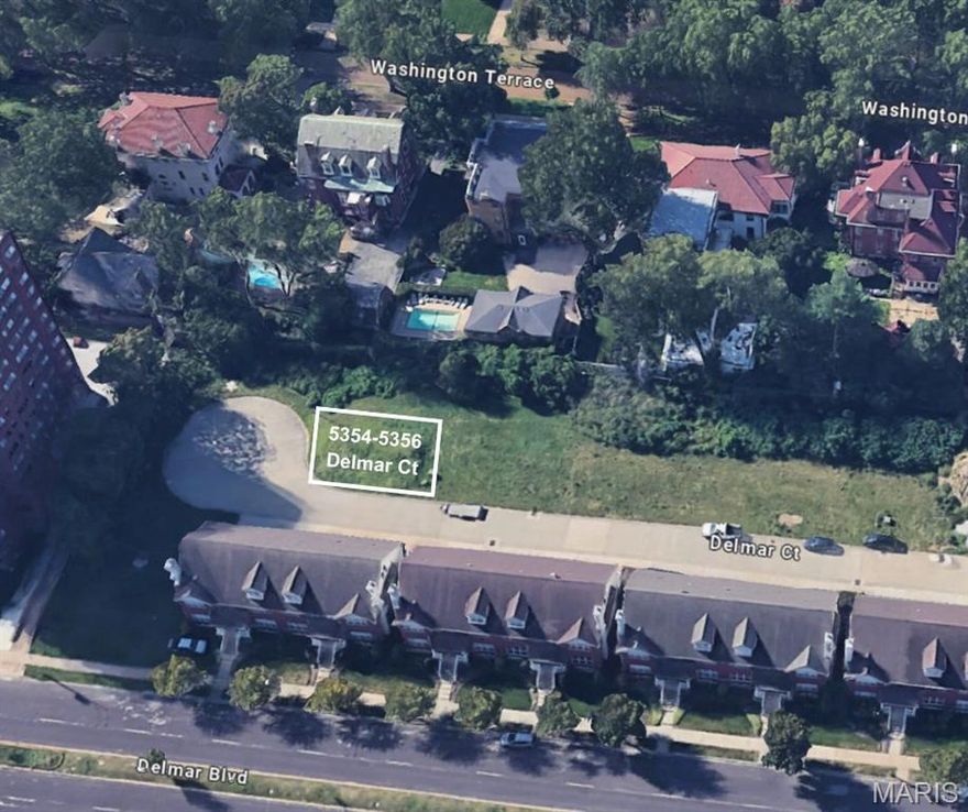 Opportunity to purchase 2 lots in a private gated development in the DeBaliviere Place neighborhood overlooking the mansions on Washington Terrace. The lots are located near the Central West End approximately 5 blocks from Forest Park. Each of the lots are zoned E. for multi-family residential and would be ideal for luxury townhomes, which have already been approved by the city of St. Louis. These lots are fully developed with new utility connections for water, sewer, and electric, as well as newer streets and gated access. The surrounding area is currently undergoing a lot of redevelopment activity. There are four new townhomes within the development, with another four in the process of being built. Potential list prices for the completed townhomes could range from $350,000 to $490,000 depending on size, finishes, and upgrades based on similar-sized townhome sales nearby.