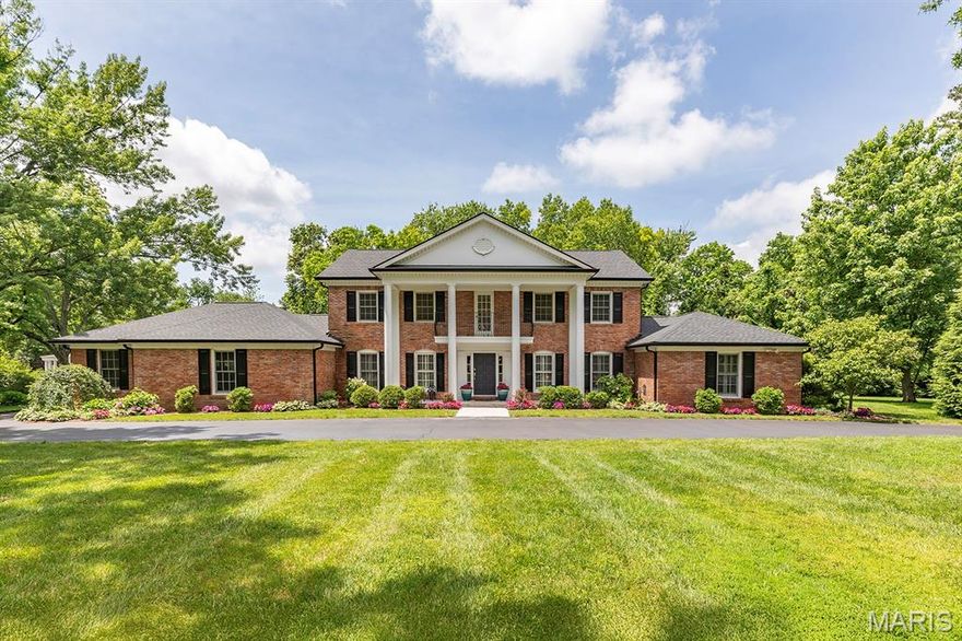 Spectacular 1.5-story custom-built home by Higginbotham, sitting on a beautiful, wooded 1.06-acre lot, in the prestigious Portland subdivision. Award-winning Ladue School District! This 5 bed/4.5 bath home was expanded by its previous owner, when they added a major addition, and it now boasts over 6,100 sqft of living space, including the professionally finished lower level. Extremely functional, and open floor plan, featuring a separate formal dining room, living room with French doors, wonderful family room with a gas fireplace & built -ins. Eat-in kitchen with double center islands, Subzero, Wolf, & Jenn-Air appliances, Butler's pantry with sink, wine cooler & walk-in pantry, and a huge adjoining hearth room. Amazing primary suite with spa-like bath, dual vanities, steam shower with body sprays & rain head, jetted tub & custom organized walk-in closet/dressing room with island/drawers & granite top. Main floor laundry room, mud room & lovely powder room. Highlights: wood floors, zoned HVAC, circular driveway & 3-car attached garage. Lower level is fantastic with large rec room & 4th full bath. Relax outside in your private oasis & admire the large, level backyard, on the expansive stone patios, one with an awesome fireplace & hot tub, or take a stroll through the parklike neighborhood. The location could not better - near major hospitals, shopping, restaurants, county parks and easy access to major highways.