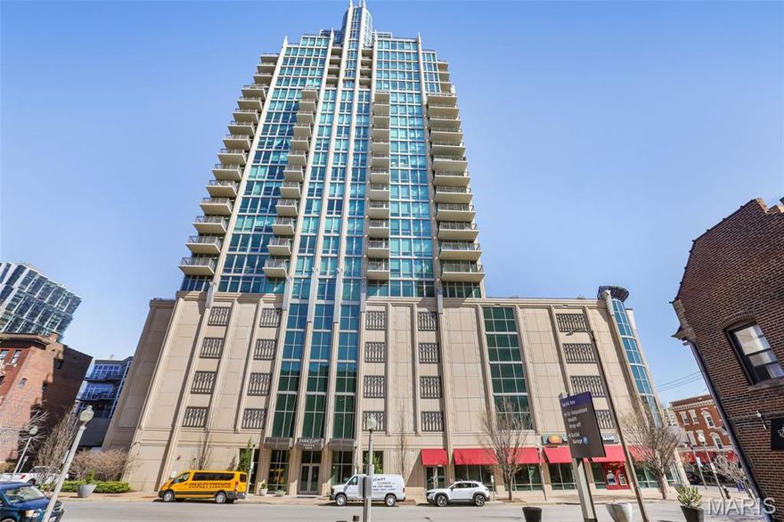 TURNKEY LUXURY WITH ICONIC ARCH VIEWS. Welcome to Unit 1104 at the prestigious Park East Tower. Located in the highly coveted "04" stack, this 11th-floor condominium delivers breathtaking, unobstructed views of the St. Louis skyline and the Gateway Arch. Step out onto your private north-facing balcony to take in the spectacular eastern Arch views—the perfect extension of your living space for morning coffee or evening cocktails.

Perfect for busy professionals seeking a true "drop your bags and live" experience, this unit has just undergone a stunning modernization. Discover brand-new Casa Bella laminate flooring flowing through the open-concept living and dining areas, paired with plush new carpeting in both spacious bedrooms. The showstopping kitchen features freshly installed white solid-surface countertops with elegant gray marbling, extending seamlessly up the wall as a continuous backsplash. Modernized with sleek matte black hardware and striking new pendant lighting, the space is built for entertaining. The luxurious primary en-suite echoes these updates with matching marbled counters.

Living at Park East Tower means enjoying unmatched, resort-style amenities. Your HOA provides a 24/7 doorman, a state-of-the-art exercise room, a gorgeous pool, a private party room for larger gatherings, and the highly coveted reservable Guest Suite for your out-of-town visitors. Located literally steps from the BJC/WashU Medical Campus, Whole Foods, and Forest Park. Skip the renovations and secure the best view and lifestyle in the CWE!