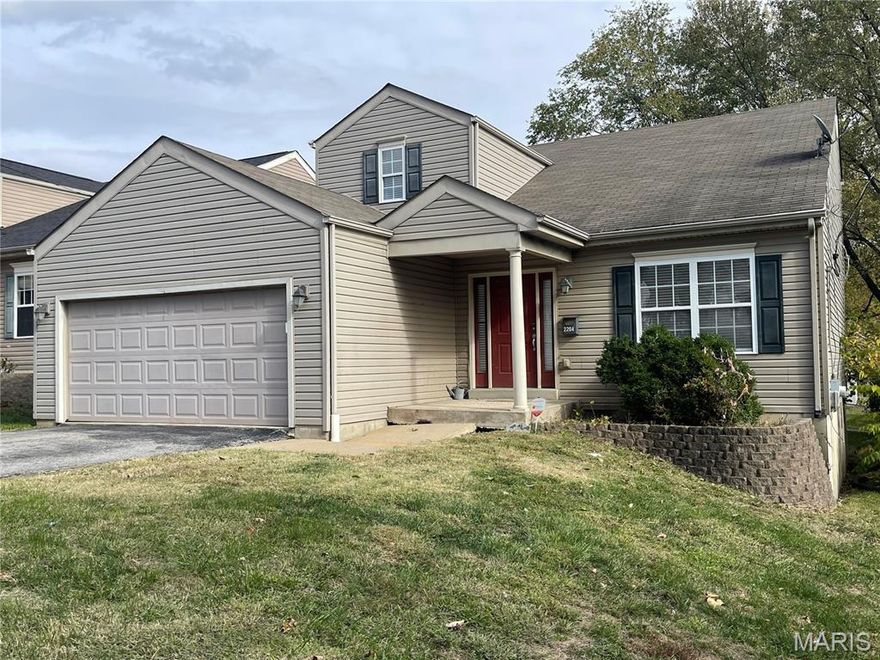 This spacious three-bedroom, 2.5-bath family home—solidly built and rented for nearly 10 years—offers rare value in today's St. Louis market. Priced to reflect its current condition with no major updates during tenancy, the seller has chosen transparency over cosmetic fixes, letting the next owner customize it exactly as they envision.A local reputable remodeler estimates ~$30K to bring it to showroom condition (bid in supplements), but buyers can secure an even better entry price and handle updates themselves—or negotiate repairs into the deal for completion before closing.Ideal for families, it features a large backyard, two-car attached garage, three upstairs bedrooms (two sharing a full bath, master with private full bath), an open main-level kitchen, half bath, huge laundry closet (washer/dryer and all appliances stay), vaulted living room ceiling, and deck walkout. Above-grade sq ft: 1,560, plus a tall-ceiling unfinished basement matching the footprint for easy expansion.Few chances remain for a functional home of this size and quality at this price point—don't miss out! Additional photos, videos (including neighborhood drive-through), and full 3D scan available in supplements or by request. Listing agent happy to show anytime.