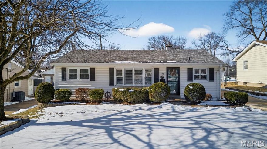 Welcome home to this beautifully reimagined 2-bedroom, 2 full bath ranch in the heart of St. Charles County directly across from Jaycee Park! Priced at $300,000, this move-in ready home offers the perfect blend of modern updates, functional living space, and everyday comfort. Step inside to an inviting open floor plan featuring luxury flooring, neutral designer tones, and recessed lighting throughout. The updated kitchen showcases crisp white cabinetry, a stylish backsplash, ample counter space, and black appliances, flowing seamlessly into the dining area and spacious living room — ideal for both daily living and effortless entertaining. The main level offers two generously sized bedrooms, a convenient first-floor laundry room, and a beautifully updated full hall bath. The primary suite is a true retreat, complete with a comfortable sitting area, walk-in closet, and a spa-inspired bath featuring a dual vanity with solid surface countertops and a beautifully tiled walk-in shower with glass enclosure. The partially finished lower level expands your living space with endless possibilities — perfect for a family room, home office, fitness area, or recreation space. Outside, enjoy a fully fenced, level backyard with patio space ideal for relaxing, grilling, or hosting gatherings. The oversized 2-car garage boasts high ceilings, additional workspace, and plenty of room for storage or hobbies. Attractive landscaping and charming curb appeal complete the exterior. Conveniently located near shopping, dining, parks, and major highways, this home delivers updated living in a highly desirable St. Charles County setting. Don’t miss this exceptional opportunity — schedule your showing today!