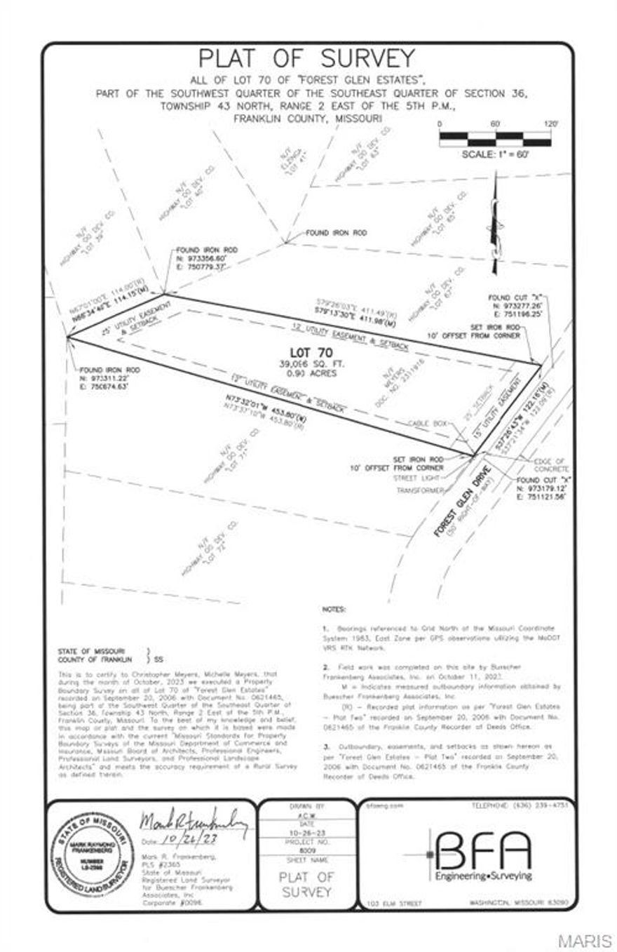 Experience the ideal blend of tranquility and community on this expansive .89-acre lot, gracefully nestled in the rolling hills of Pacific, Missouri. Situated in the desirable, gated Forest Glen subdivision and part of the respected Meramec Valley R-III School District, this homesite delivers both security and a sense of belonging. Positioned directly across from the subdivision’s inviting pool and cabana house, you’ll enjoy easy access to relaxing amenities that make everyday living feel like a retreat. This prime piece of land offers an exceptional opportunity to build a custom home tailored to your personal style and needs. Whether you’re interested in exploring thoughtfully crafted design plans provided by the agent or prefer to bring your own architectural vision, the possibilities are endless. Here, you can create a home that perfectly suits your lifestyle, surrounded by scenic beauty and a welcoming neighborhood atmosphere. Don’t miss the chance to turn your dreams into reality on one of Forest Glen’s finest lots.