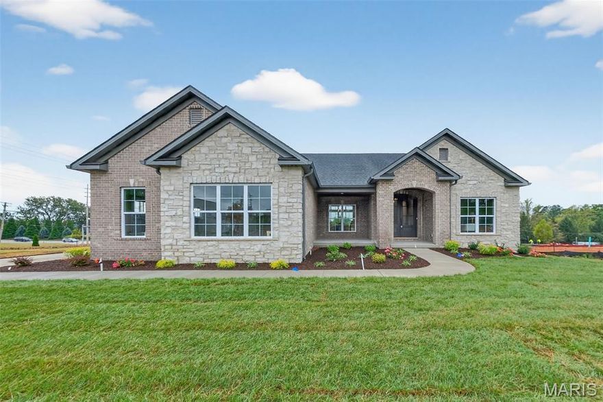 MOVE IN READY! Impressive, New Construction in Creve Coeur by Renaissance Living!  This .48 Acre lot sits on a cul de sac in an outstanding location.  Enjoy easy access to restaurants, services, recreation, Lambert International, Highway 270 and more.  This custom built ranch features 4 bedrooms (or 3 bedrooms and a Den), 3.5 bathrooms and 3,823 square feet of open, well-designed living space.  The exterior is exquisite with a brick and stone facade, fiber cement siding, architectural shingles, Mahogany arched glass front doors, oversized side entry garage, full yard sod, landscape and lawn irrigation. Features include 12 foot ceilings in the Great Room-Kitchen-Breakfast Room, 9 foot ceilings, tray ceilings in the Primary Suite and Dining Room, gas fireplace, added width sliding door opening to a covered patio, engineered hardwood flooring, dynamic Kitchen, 42 inch cabinetry, crown molding and hardware, large island with seating bar,  Quartz countertops, stainless steel Kitchen Aid appliances, beverage center, walk in pantry, 2 walk in closets in the Primary Suite, raised height double bowl vanities, soaking tub and separate shower, Hi efficiency HVAC, low E windows and more.  The lower level has a tall pour, Family/Recreation Room, Bar, Bedroom (with egress), full bathroom and unfinished storage.  Students will attend desirable Parkway schools.  Make it yours!