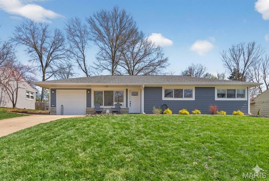 Welcome to this thoughtfully updated Kirkwood ranch offering comfort, style, and functionality with over $200,000 in improvements.
Bright, open-concept living features wood floors, beam ceilings, and large windows for abundant natural light. The remodeled kitchen includes GE Cafe appliances, dual fuel stove with double ovens, granite countertops, and custom tile work. The primary suite offers an expanded spa-like bath with soaking tub, separate shower, custom closet, and two-person infrared sauna. Convenient main-floor laundry located near bedrooms. A standout feature is the custom golf simulator and entertainment suite with surround sound, projection system, and multi-sport capability; garage door can be converted back if desired. Exterior highlights include new Hardie board siding, soffits and gutters (2026), updated landscaping, aggregate patio with fire pit, built-in sound, and storage shed. Major systems updated in 2017 (HVAC, roof, water heater). Move-in ready with modern updates throughout.