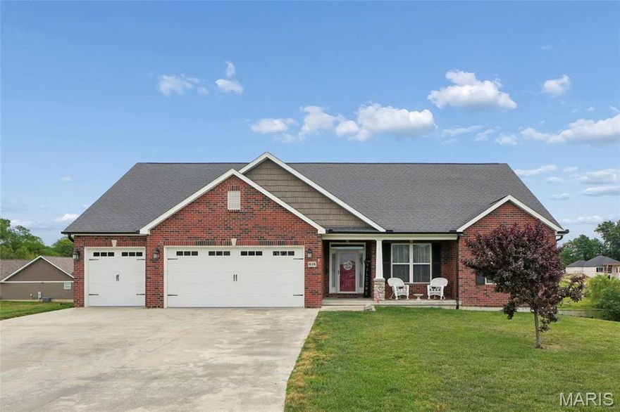 Welcome to the Beautiful 816 Lakeview Crossing Home!  This house features an Inviting Open Concept Flooring with Lots of Windows for Natural Sunlight to shine throughout the home.  The open Livingroom and kitchen showcased high ceilings and large windows to allow breathtaking views of the lake from the main floor. The kitchen accommodates stainless steel appliances, granite countertops, a walk-in pantry and a large island for gatherings and enough space for family dinners as well. This home has 4 bedrooms, 2 full bathrooms on the main level, a separate dining room, main level laundry, 3 car garage, John Deere room with plenty of shelving to store, finished basement with a partial finished area to complete with your heart's desires. The basement offers an additional sleeping room and a full bathroom.  The unfinished part has a rough in for a kitchen sink and refrigerator lines. There is an additional washer / dryer hook up in basement for ease for pool towels cleaning. This lovely home has its own inground salt water, heated pool for warm sunny days to relax in, a covered deck to sit back with shade to overlook the Lake directly in the backyard and its private fence to lead to the path directly to the Lake with plenty of fish stocked. This home is just what you're looking for and sits on 1 Acre of a Lot! Plenty of space to enjoy, relax and hosts great family events and summer fun!
