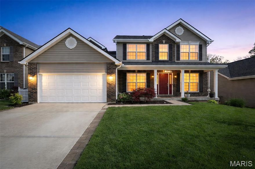 Welcome to 4891 Sierra View Court, located in the highly sought-after Huntington Glen community. This impressive 2-story home offers 4 bedrooms and 2.5 baths, combining comfort, style, and functionality throughout. Curb appeal shines with beautifully maintained landscaping and a full sprinkler system in both the front and backyard. The heated garage is an added bonus—perfect for a workshop or hobby space. Inside, you’ll find a versatile floor plan featuring a private office, formal dining room, and luxury vinyl plank flooring throughout the main living areas. The spacious great room is highlighted by a cozy gas fireplace, creating the perfect gathering space. The well-appointed kitchen includes 42” cabinetry, granite countertops, center island, gas stove, and a walk-in pantry. The adjoining breakfast room leads to a large deck overlooking a level yard with wrought iron fence that backs to common ground—ideal for relaxing or entertaining. Upstairs, the primary suite offers a true retreat with a spa-like bath featuring double bowl vanities, soaking tub, and a walk-in shower. Three additional bedrooms and a full bath complete the upper level. The unfinished walk-out lower level includes a rough-in for a future bath, offering endless possibilities to expand your living space. Loaded with upgrades and meticulously maintained, this home shows like a display and checks all the boxes. A tremendous value for the space and features offered!