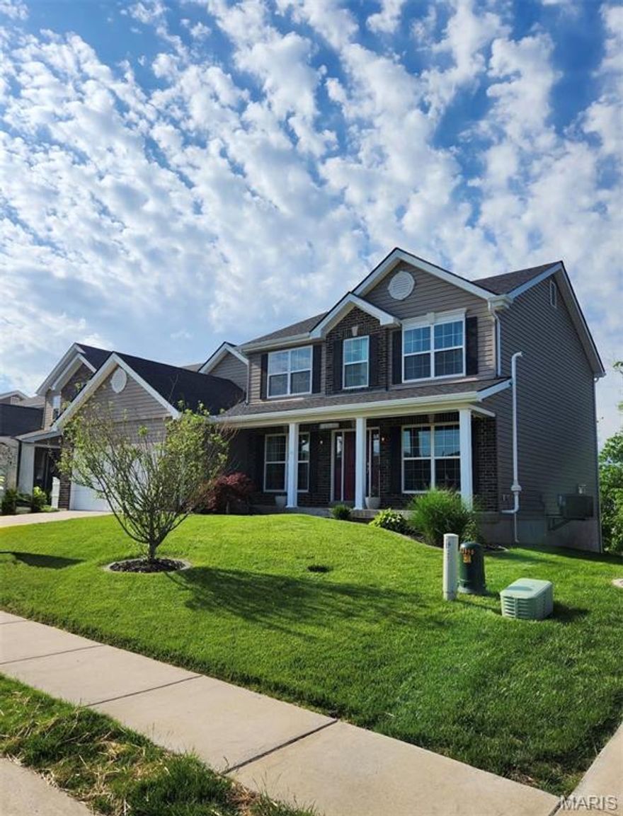 Welcome to 4891 Sierra View Court, located in the highly sought-after Huntington Glen community. This impressive 2-story home offers 4 bedrooms and 2.5 baths, combining comfort, style, and functionality throughout. Curb appeal shines with beautifully maintained landscaping and a sprinkler system in both the front yard. The air conditioned garage with 250v/50 amp service is an added bonus—perfect for a workshop or hobby space. Inside, you’ll find a versatile floor plan featuring a private office, formal dining room, and luxury vinyl plank flooring throughout the main living areas. The spacious great room is highlighted by a cozy gas fireplace, creating the perfect gathering space. The well-appointed kitchen includes 42” cabinetry, quartz countertops, undercounter LED lighting, custom center island, gas stove, and a walk-in pantry. The adjoining breakfast room leads to a large deck overlooking a level yard with aluminum fence that backs to common ground—ideal for relaxing or entertaining. Upstairs, the primary suite offers a true retreat with a spa-like bath featuring double bowl vanities, soaking tub, and a walk-in shower. Three additional bedrooms and a full bath complete the upper level. The unfinished walk-out lower level includes a rough-in for a future bath, offering endless possibilities to expand your living space. Loaded with upgrades and meticulously maintained, this home shows like a display and checks all the boxes. A tremendous value for the space and features offered!