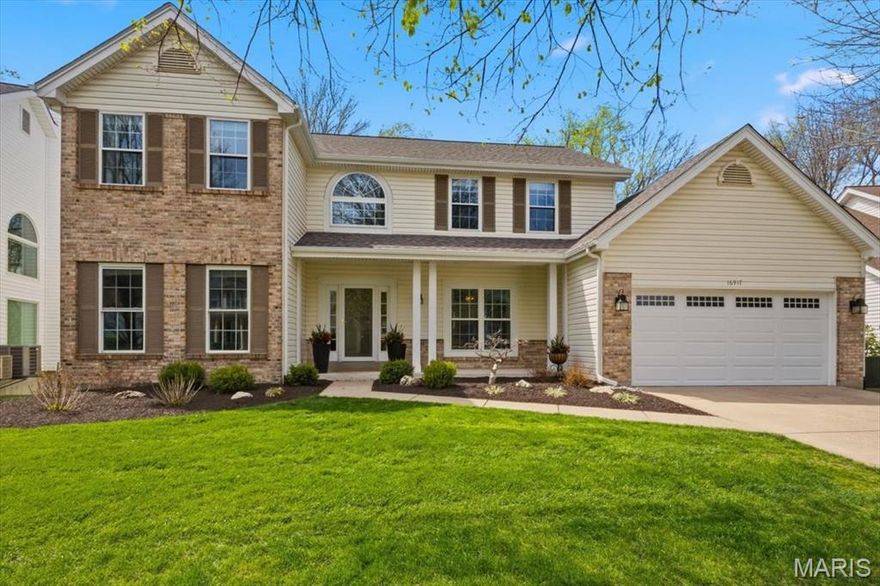 SUPERB AND ELEGANT 2-story in desired Chesterfield Farms Subdivision! It offers FANTASTIC LOCATION! PRIVACY! HIGH-END UPDATES! Beautifully updated with high-end finishes throughout: GORGEOUS kitchen with central island, custom made 42-inch Maple cabinets, quartz countertops, stainless steel appliances, professionally built pantry cabinets, wood floors throughout the main level, neutral paint. Family room is overflowing with natural light and opened to breakfast room and kitchen; office, dining room and laundry complete the main level. Expansive Primary Suite with vaulted ceilings offers privacy and STUNNING Primary bathroom with quartz countertop, marble floor, separate bathtub and shower, walk-in closet; The Walk out Lower level, abundant with natural light offers another level of living space with entertainment area, wet bar and bathroom. Enjoy the view and privacy on the deck and patio overlooking the trees. The list of updates in this impressive house is endless: new roof, new windows, updated bathrooms, elegant blinds, light fixtures, new sliding doors, installed irrigation system, new flooring throughout and more. This property is a GEM! Fantastic subdivision with swimming pool, tennis court and a club house. Walking distance to the elementary school, minutes to hwy 64, aquapark, playgrounds, parks, shopping centers and restaurants. Desired schools!