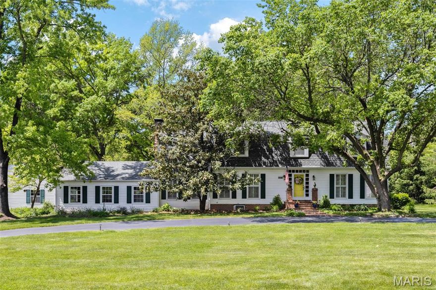 Set on over an acre in the desirable Thornhill Estates community, this beautifully appointed 4-bedroom, 3.5-bath home offers an exceptional blend of space, style, and function with 4,000+ sq ft of living area. Step inside to find inviting living spaces, including a spacious family rm with a cozy fireplace and access to the patio—ideal for everyday living or entertaining. The great rm boasts custom built-ins and a 2nd fireplace, while the formal dining area connects to a gourmet kitchen featuring granite countertops, high-end stainless steel appliances, custom cabinetry, a gas range, and adjoins the bright breakfast rm with French doors leading to the deck. A standout feature of the home is the large rec rm with a handsome coffered ceiling, abundant natural light, and a 3rd fireplace—perfect for game nights or gatherings. Upstairs, 2 generous primary suites each offer walk-in closets and private full baths, complemented by 2 additional bedrms and a shared full bath.  The lower level extends the living space with a family rm with built-in and a walk-behind wet bar, a 2nd kitchen, a cedar closet, and ample storage. An oversized 3-car garage adds practicality and room to spare. Outside, mature landscaping frames the private yard, which includes an irrigation system and invisible pet fence. Thornhill Estates offers outstanding amenities like a lifeguard-staffed pool and tennis courts—all within a prime West County location near excellent schools, shopping, and dining.