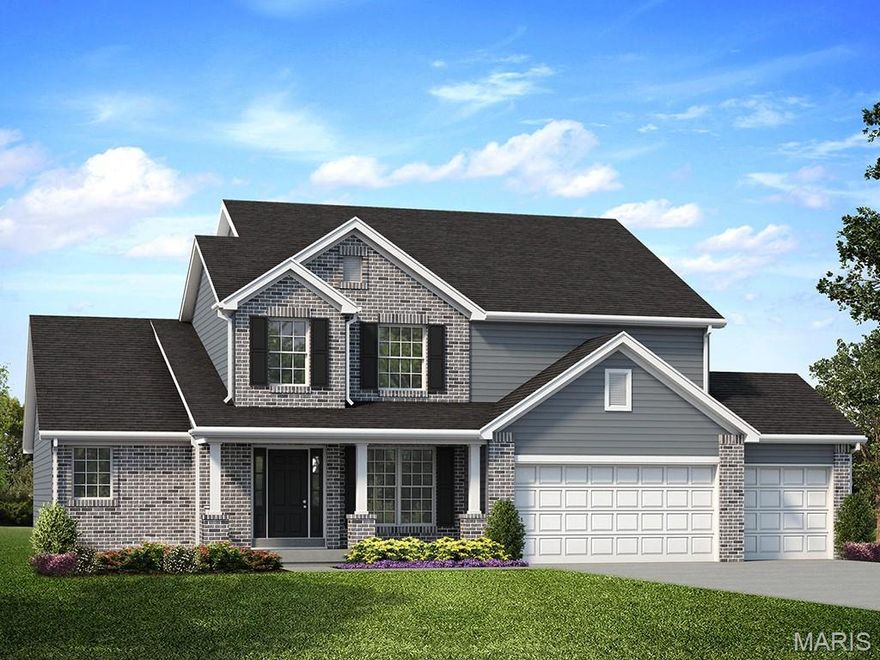 New McBride Homes Pin Oak II 1.5 story luxury home with 4BR, 3.5BA w/large bonus room upstairs! 3 CAR GARAGE! Ready this fall! 2-story great room w/window wall, 9’ ceilings, 6’ windows & wood laminate floors. Gourmet chef’s kitchen w/Burlap 42” cabinets & stacked glass uppers. Large island, quartz counters & backsplash, GE stainless appliances w/36” cooktop & double oven. Formal dining room. Main-level primary suite w/dual walk-in closets & luxe bath w/soaking tub, shower & dual vanities. Jack & Jill bath for BR 1 & 2, private bath for BR 3. Dual zone HVAC, open staircase, matte black fixtures, Level 3 paint, 2-panel doors, main flr laundry w/cabs, sink & more! Polo Grounds offers a barn-style clubhouse, playground, pickleball court, fire pit, scenic lake w/fountain & more. Located in Eureka near Highway 109/Hwy FF, in the Rockwood School District. Enjoy peace of mind w/McBride Homes’ 10 year builders warranty & incredible customer service! Display photos shown.
