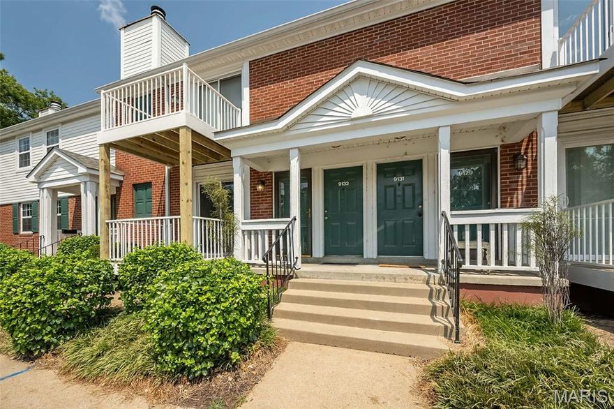 Fabulous condo in the wonderful Brentwood Forest Complex!  Close to Clayton, downtown and easy access to all points West!   This charming condo is a main floor unit with updates making it move in ready.  Entry has new laminate plank flooring.  New carpet in LR, Dining Area, and bedrooms.  Kitchen has a large pantry closet space and the same new laminate plank as the entry for a cohesive look.  Fresh paint throughout.  Bathroom was renovated by seller in 2020.   HVAC was updated in 2018!  Spacious primary bedroom with double closet and a second bedroom that has patio access and can be used as an office or den space as needed.  Deck on the front of the unit was just redone!  Renewed and Fresh for you!  Welcome Home!