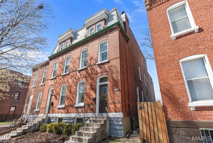 Beautifully updated all-brick townhouse in the heart of McKinley Heights with a true 4-bed, 3.5-bath layout — including a bathroom on every level, which makes the flow of this home just work. Three full stories of living space with high ceilings and multiple living areas give you flexibility depending on how you actually live — whether that’s working from home, co-living, or just having room to spread out. The kitchen is clean and functional with stainless steel appliances and a peninsula layout that connects easily to the main living space. The primary suite has its own private en suite, and there is second-floor laundry (washer/dryer included)  exactly where you want it.  Outdoor space isn’t an afterthought here — balcony, deck, and a fenced backyard with patio — all set up for low-maintenance city living. Right where you want to be — close to Soulard, Lafayette Square, and with easy access to everything downtown.