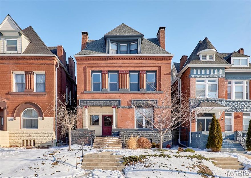 This beautifully reimagined 1,713 sq ft condominium seamlessly blends historic charm with contemporary luxury. Located in a distinguished brick building dating to 1891, this three-bedroom, two-bathroom residence offers an ideal setting for sophisticated urban living.
The open-concept layout is bathed in natural light, showcasing rich mahogany flooring and a thoughtfully curated neutral color scheme. Throughout the home, you'll find designer lighting, premium fixtures, two electric fireplaces, and integrated smart home technology.
The generous kitchen features cherry wood cabinetry, granite countertops, stainless Samsung appliances, and elegant marble tile flooring—perfect for both daily meals and entertaining.
The primary suite includes a spa-like ensuite bathroom, while two additional well-appointed bedrooms share a second full bath. Each bathroom boasts modern floating vanities, high-end fixtures, and designer tilework. Oversized windows throughout flood the space with light.
Practical amenities include an in-unit laundry closet with full-size washer and dryer, a spacious private deck for outdoor enjoyment, and one garage parking space