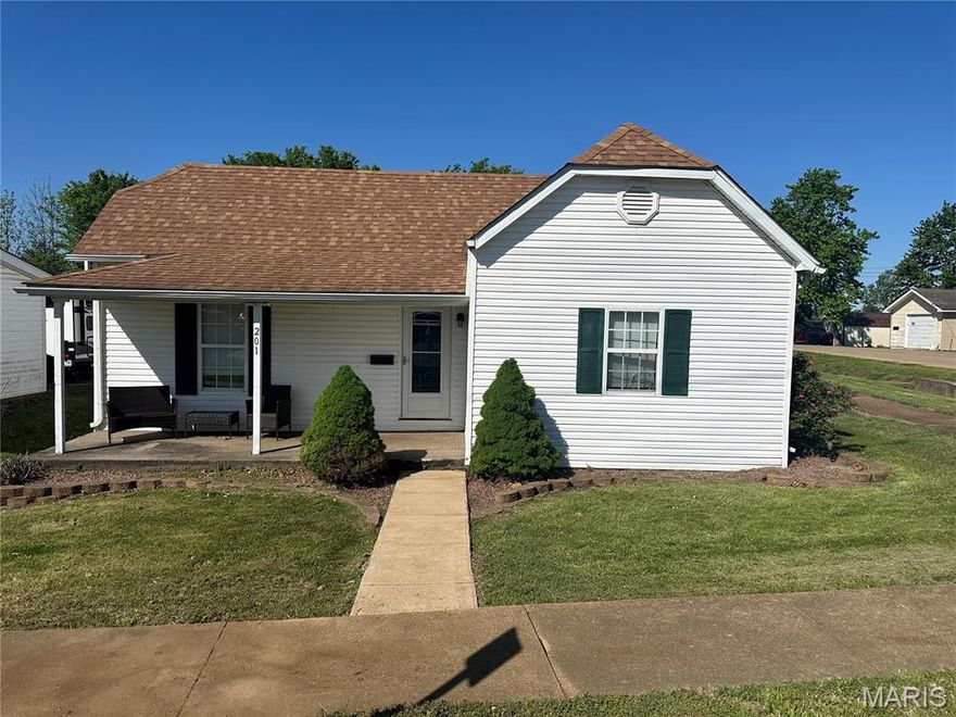 Come Check Out this CUTE 2 Bed, 1 Bath Home Located on a Great Corner Lot in Desloge! Nice Front Porch to Enjoy Sitting Outside, Partial Privacy Fenced Backyard for Lots of Additional Parking as well as a Concrete Patio Area! Step Inside to Good Sized Rooms- Living Room has Vinyl Plank Flooring, Tiled Bathroom and both Bedrooms are Nice Sized! Kitchen Features Lots of Oak Cabinets and All Appliances. A Laundry Room comes with Washer & Dryer & Small Mudroom Located by Back door. Newer Vinyl Windows. Outside has a Nice 10 X 20 Shed for Storage & Lawn Tools. Ready To Move Into at a Great Price!