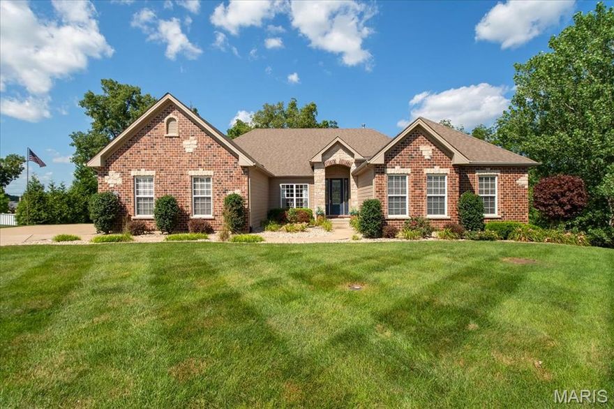 Luxury, privacy, and convenience meet at this stunning custom ranch home nestled at the end of a quiet cul-de-sac on 1.7 acres, this home offers an open floor plan designed for upscale family living and entertaining. The beautifully wooded backyard creates a private oasis complete with a sparkling in-ground pool and walkout finished basement featuring a full bar and generous living space. Thoughtful additions like a pool storage room with outside access. Inside, enjoy hardwood flooring, a cozy hearth room, walk-in pantry, and upgraded finishes throughout. With a 3-car garage (with MyQ smart control), spacious bedrooms, and multiple gathering areas, this home blends everyday comfort with refined style—all in a highly convenient location close to shopping, schools, and highways. A rare find for families seeking luxury, space, and privacy.