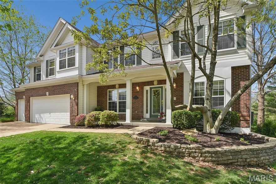 Listing will go active on April 17th. Open House will be on Sunday April 19th. From 1-3pm.
Welcome to this beautiful 2 story home located in the heart of Chesterfield at the desirable Spring Hill Bluffs subdivision.
The home has 4 bedrooms & 4.5 baths. From the moment you enter the home feels warm and inviting. A formal dining room and home office with glass French doors frame the entry, leading into a spacious family room anchored by built-in bookcases, gas fireplace and wall of windows that brings in the natural light in the afternoon hours & beautiful sunsets. The kitchen & breakfast area flow seamlessly to the newly renovated deck, extending your living space outdoors. Set on a rare private half an acre lot, the backyard feels like your own retreat surrounded by mature trees, with a pool that invites long summer afternoons or weekend entertaining. The kitchen has white 42" cabinets & black granite countertops, center island, planning desk, Butler's pantry. A huge mud/laundry room has access to the deck as it has to the 3-car garage. On the upper level you will find 3 bedrooms with walk-in closets and Jack and Jill bathrooms, where one bedroom has its own bath.  A spacious bonus room & a huge primary suite with a big walk-in closet & nice spa-like bath with soaking tub and separate shower & double vanity. The finished walk-out lower level has recreation area with a full bath and a sleeping area/den or whatever it is needed for. The home has a newer roof and gutters (2025). It is freshly painted and has brand new carpet throughout. zoned HVAC, in-ground sprinkle system. The location of the home offering quick access to Highway 40/64 & Chesterfield Valley that offers wide array of shopping, dining and entertainment. Award winning Rockwood schools.