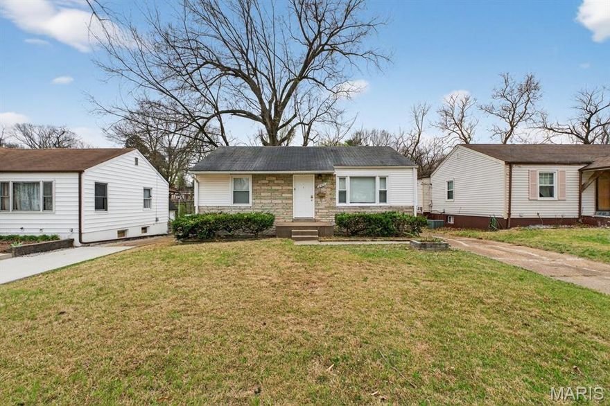 Don't miss this move-in ready two bedroom ranch with a detached garage on a quiet street in Berkeley! Nicely updated with durable, luxury vinyl plank flooring, sturdy six panel doors and newer windows that flood the home with natural light. Remodeled eat-in kitchen featuring stylish, white shaker cabinets, new stainless steel appliances including a refrigerator, dishwasher, microwave and gas stove! The bathroom has been given a fresh update with a tiled bath surround and nice new vanity. Both bedrooms boast handsome, remote-controlled ceiling fans. Downstairs almost doubles your living space with a large, finished rec room space. A nice long driveway leads to your fenced-in backyard, complete with a detached one-car garage. Just minutes from St. Louis Lambert International Airport and UMSL, just off Natural Bridge Road so its convenient to highways & main routes.