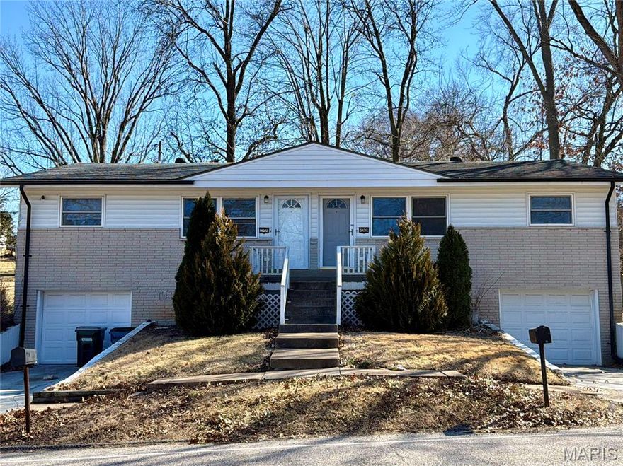 Turnkey Arnold duplex in Fox C-6 School District. Great for investors or owner-occupants as one unit is month to month currently! DO NOT DISTURB TENANTS. Showings with accepted offer only. Conveniently located just off Jeffco, this property features two spacious 3-bedroom, 1-bath units. Each unit includes a private basement and a one-car garage. A fantastic opportunity in a prime location!