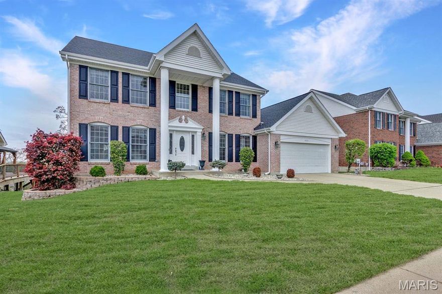 Welcome to 4919 Sunset Oaks—a spacious and thoughtfully designed two-story home offering over 3,100 square feet of comfortable living space in a serene South County setting..This home showcases an open, modern floor plan with a bright kitchen flowing seamlessly into the breakfast nook and family room. The formal dining room provides an elegant space for entertaining, while the wood-burning fireplace in the family room creates a warm gathering spot for cooler evenings.  A convenient half bath rounds out the main level.
The second floor features four generously sized bedrooms with two full bathrooms, offering privacy and comfort for the entire family. The lower level adds exceptional versatility with a FIFTH bedroom, full bath, and bonus family room—perfect for a guest suite, recreation area, or home office. Entertain in style on the expansive deck, complete with a retractable awning for year-round enjoyment. The property backs to mature trees, providing natural privacy and a peaceful backdrop. An automated lawn sprinkler system keeps the beautiful yard lush and maintained. The walkout lower level seamlessly connects to the outdoor space. Located on a private street in a convenient neighborhood, this home offers the best of both worlds—peaceful seclusion with easy access to amenities. You're within walking distance to beautiful Suson Park and Quail Creek Golf Club, perfect for outdoor enthusiasts and golf lovers alike. This well-appointed home combines functionality with comfort—ideal for growing families, those who work from home, or anyone seeking extra space. Schedule your showing today!