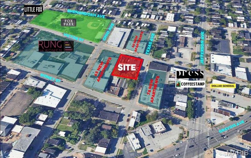 Available for the first time in decades, this .61 acre hard-corner site is located in the heart of Fox Park and is surrounded by recent developments, including The Koken Apartments and the Rung for Women HQ.

Additional land may be available if larger site is needed.

Located on the hard corner of Shenandoah and Texas.

Priced at $10 per SQ FT Location: City, Corner Location