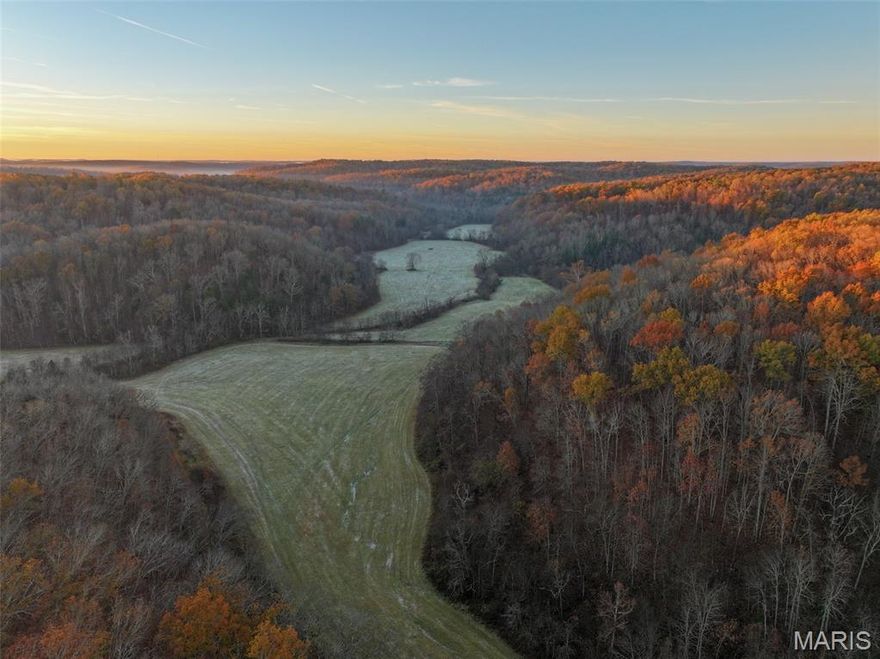 In an age where large contiguous tracts are scarce, this 881± acre farm in Dent County near Salem presents a rare opportunity. The property offers a strong mix of managed timber, pasture, water, and excellent hunting habitat, making it ideal for recreation, investment, or a legacy holding. Approximately 50 acres of well-maintained pasture are currently in hay production and could easily transition into food plots. The balance of the farm features timbered ridges and creek bottom ground, creating natural travel corridors and strong wildlife habitat for deer, turkey, and more.
Water is well distributed with multiple ponds and a natural spring providing year-round sources. The timber has been managed for years, offering both immediate harvest potential and long-term income opportunity. An established trail system provides access throughout the property. Existing outbuilding provides storage for equipment and gear, as well as welcome shelter during hunting season, and electricity is available near the southwest corner, offering potential building sites.
The southwest corner borders Cedar Grove Conservation Area, with additional nearby floating, fishing, and hiking recreation areas including the Current River, National Scenic Riverways, Mark Twain National Forest, and Montauk State Park. This tract is an incredible opportunity for buyers interested in hunting, timber, investment, recreation, or a private retreat in the Missouri Ozarks.