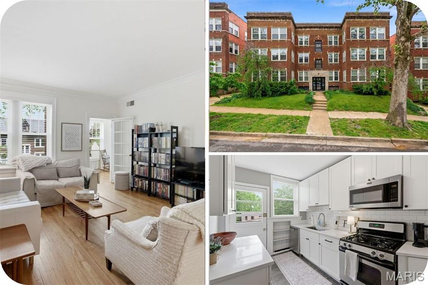 Welcome to 6306 Southwood #3E in the ever-coveted DeMun neighborhood, where life feels a little like a movie set and your favorite coffee shop is just around the corner. Perched on the top floor (hello, no upstairs footsteps!), this light-filled 3-bedroom, 2-bath condo also offers a bonus flex space perfect for a nursery, office, cozy reading nook, or whatever your heart dreams up.
The updated kitchen shines with quartz countertops, stainless steel appliances, and crisp white cabinetry, ready for everything from morning coffee rituals to dinner parties. And if cooking feels overrated? Step outside and stroll to neighborhood favorites like Louie, Sasha's Wine Bar, Seedz Cafe, Clementine's Naughty & Nice Creamery, Kaldi's Coffee, and Barrio.
Spend afternoons at DeMun Park or wander over to iconic Forest Park, voted one of America’s Best urban parks. All tucked within the sought-after School District of Clayton and offered for under $400K (yes, really).
